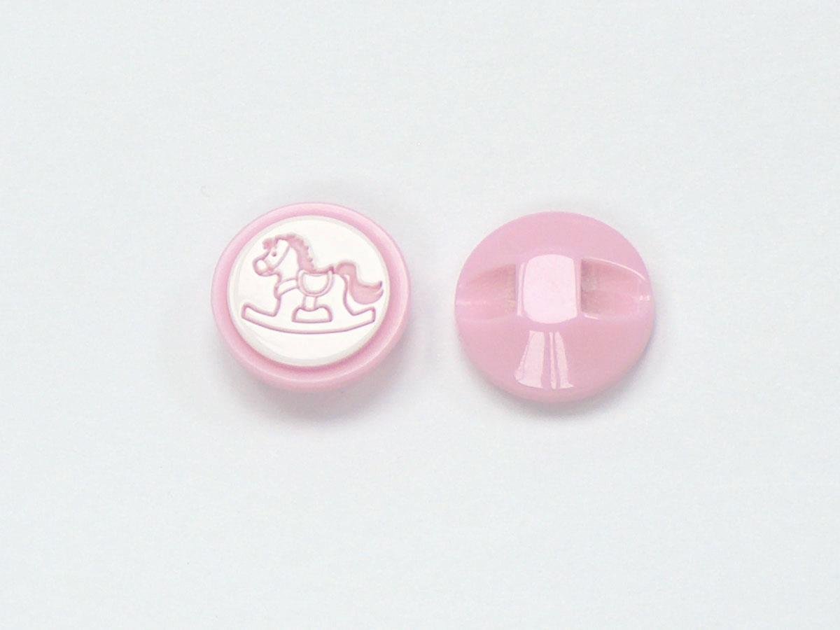 5 Rocker Figure Buttons Pink, White 15mm long