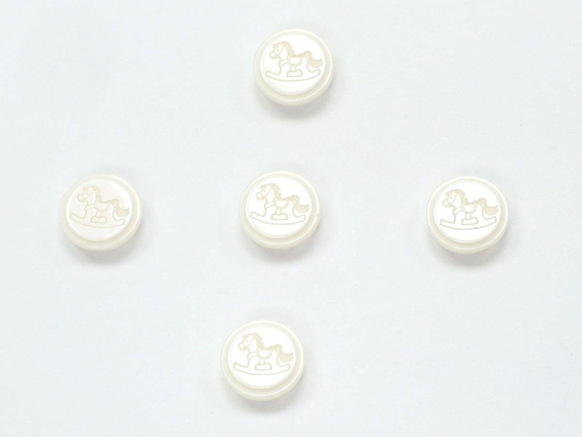 5 Rocker Figure Buttons White 15mm long