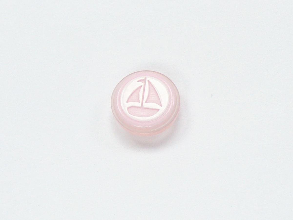 5 Sailboat Figure Buttons Pink, White 15mm long