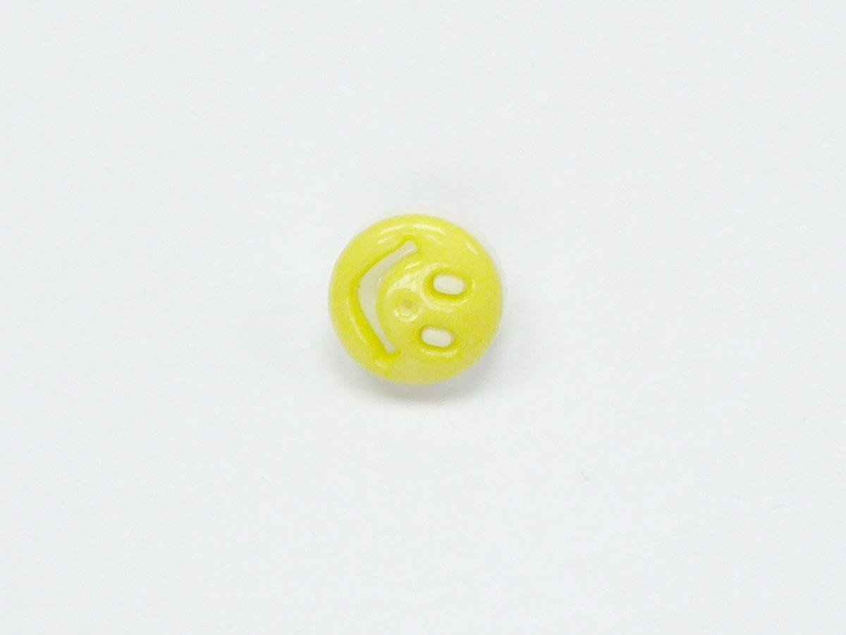 5 Smiling Face Figure Buttons Multicolor Green, White 15mm long