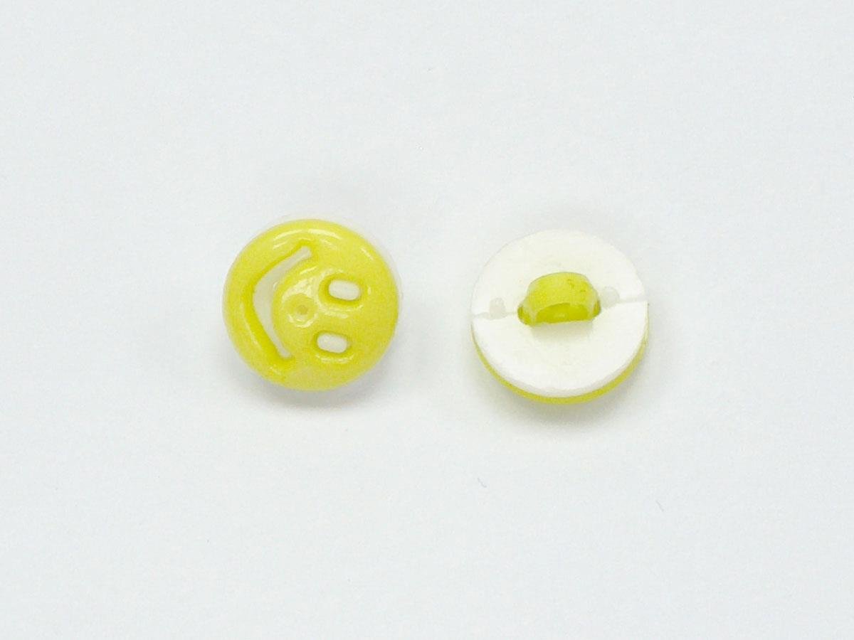 5 Smiling Face Figure Buttons Multicolor Green, White 15mm long