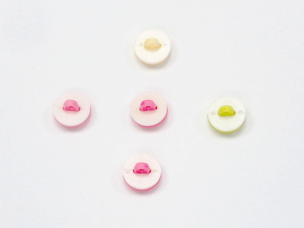 5 Smiling Face Figure Buttons Multicolor Mixed Lot 15mm long