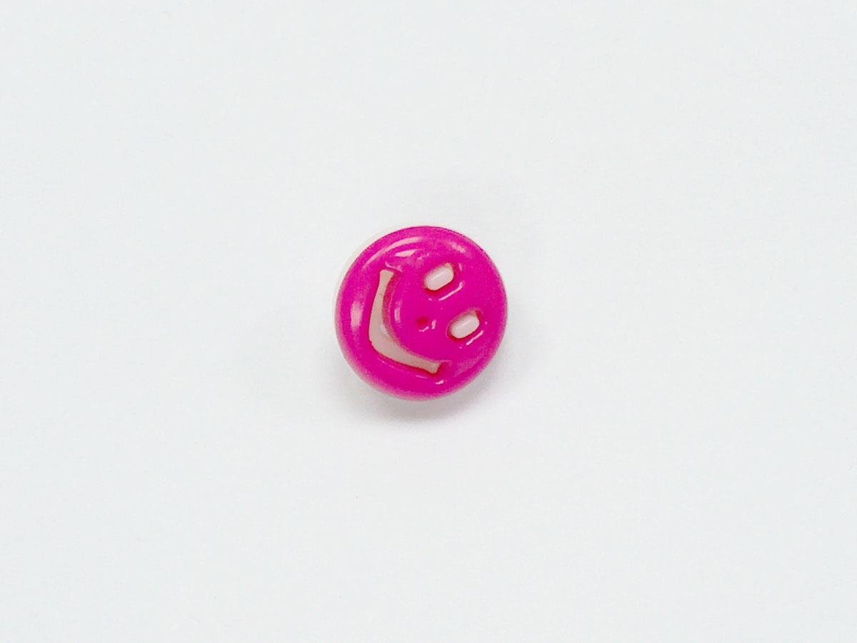5 Smiling Face Figure Buttons Multicolor Fuchsia, White 15mm long