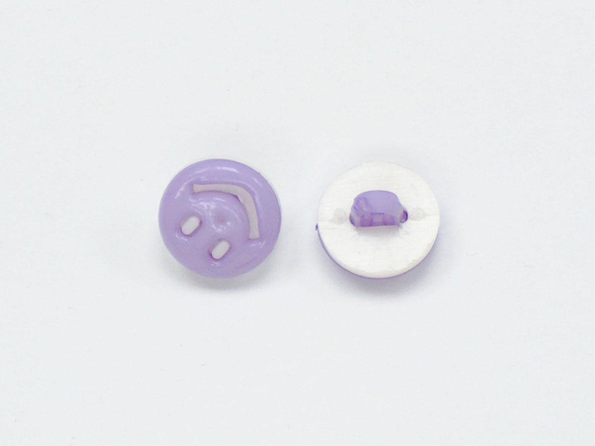 5 Smiling Face Figure Buttons Multicolor Light Lilac, White 15mm long