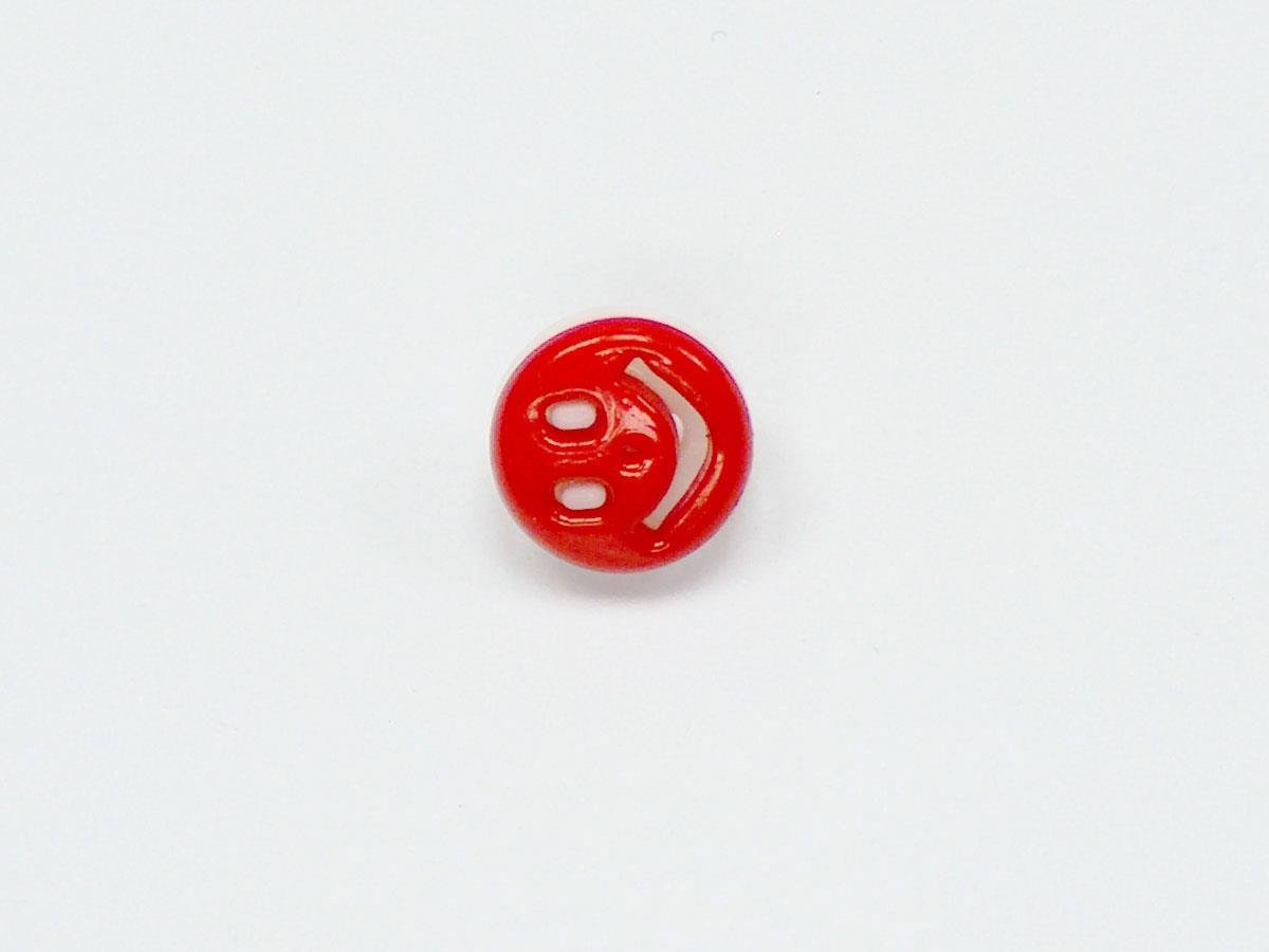 5 Smiling Face Figure Buttons Multicolor Red, White 15mm long