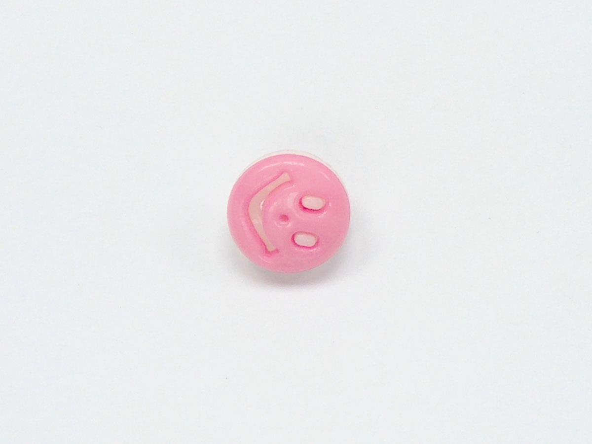 5 Smiling Face Figure Buttons Multicolor Pink, White 15mm long