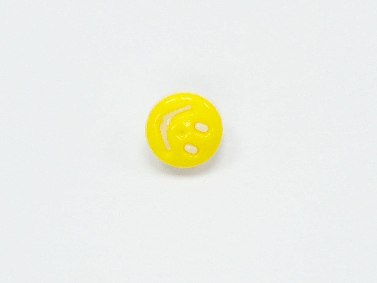5 Smiling Face Figure Buttons Multicolor Yellow, White 15mm long