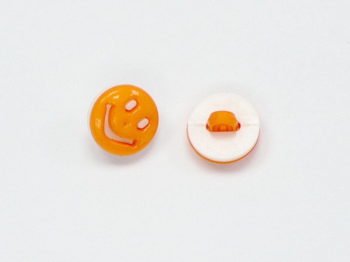 5 Smiling Face Figure Buttons Multicolor Orange, White 15mm long