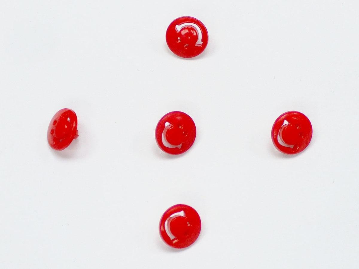 5 Smiling Face Figure Buttons Red 15mm long
