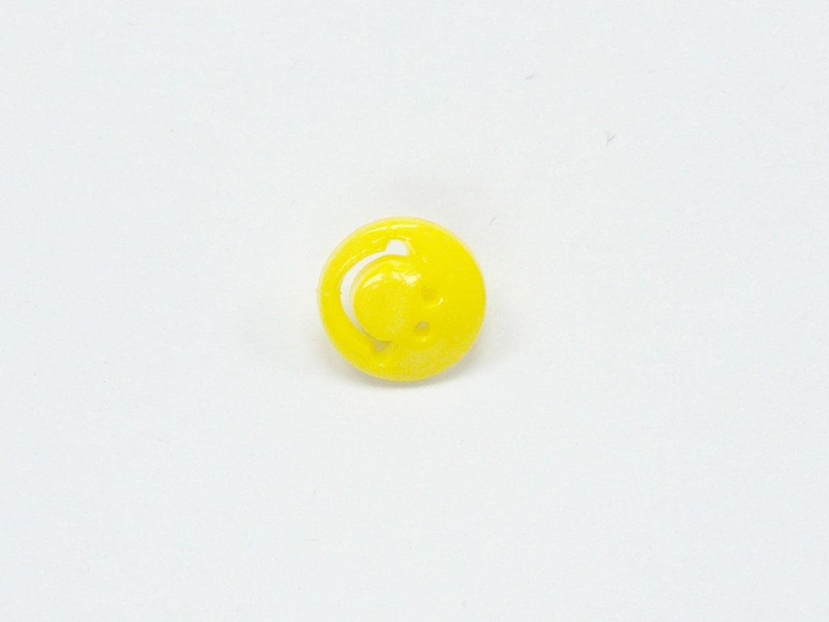 5 Smiling Face Figure Buttons Yellow 15mm long