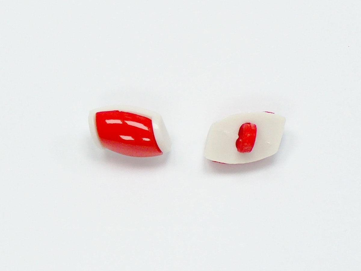 5 Water Bottle Figure Buttons Red, White 15mm long