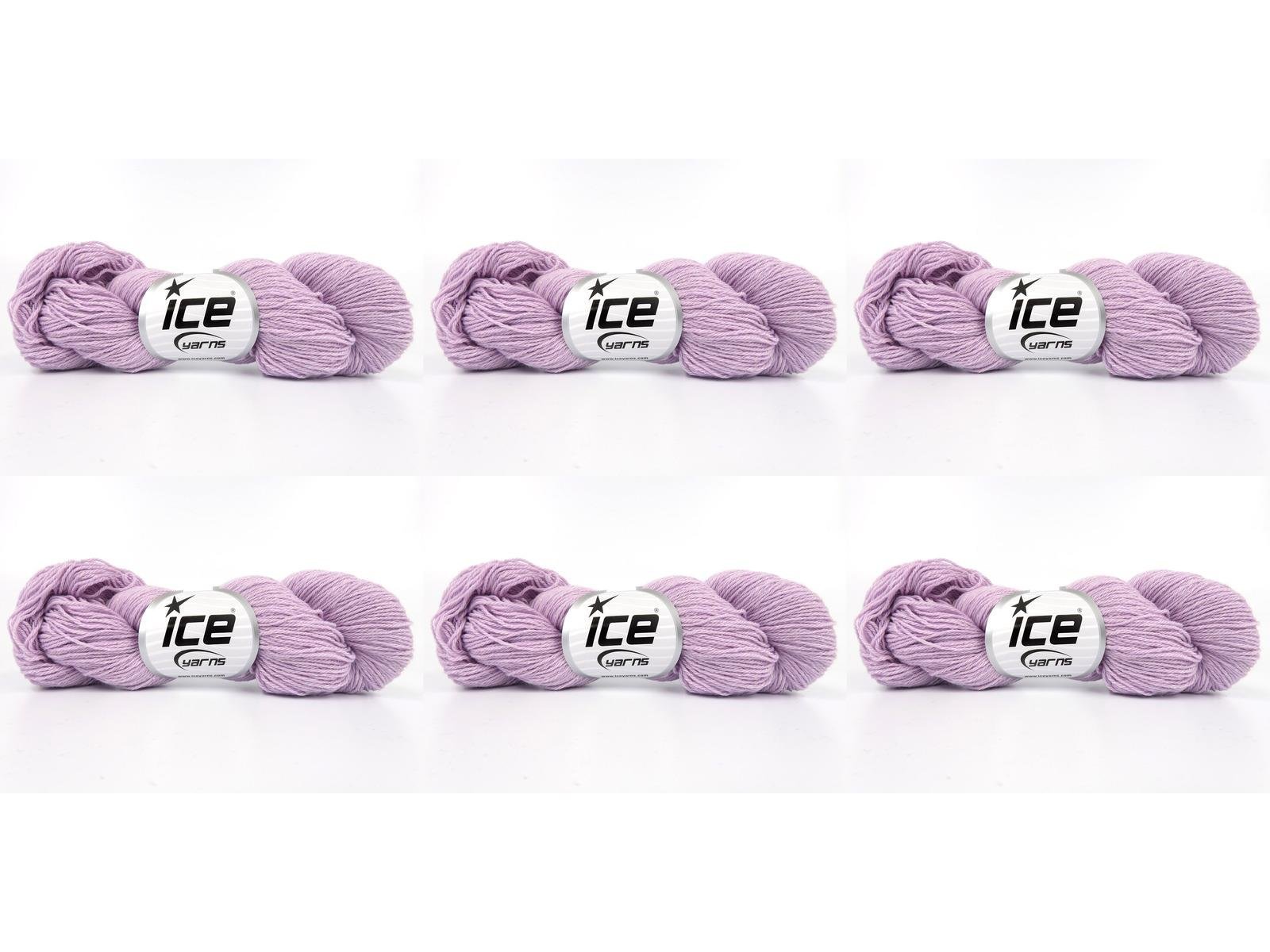 6x50gr. MERINO COTTON Açık Lila Organik Pamuk, Merino Yün Lüks, Kışlık, Yün, Organik Pamuk, Pamuk, Merino Yün