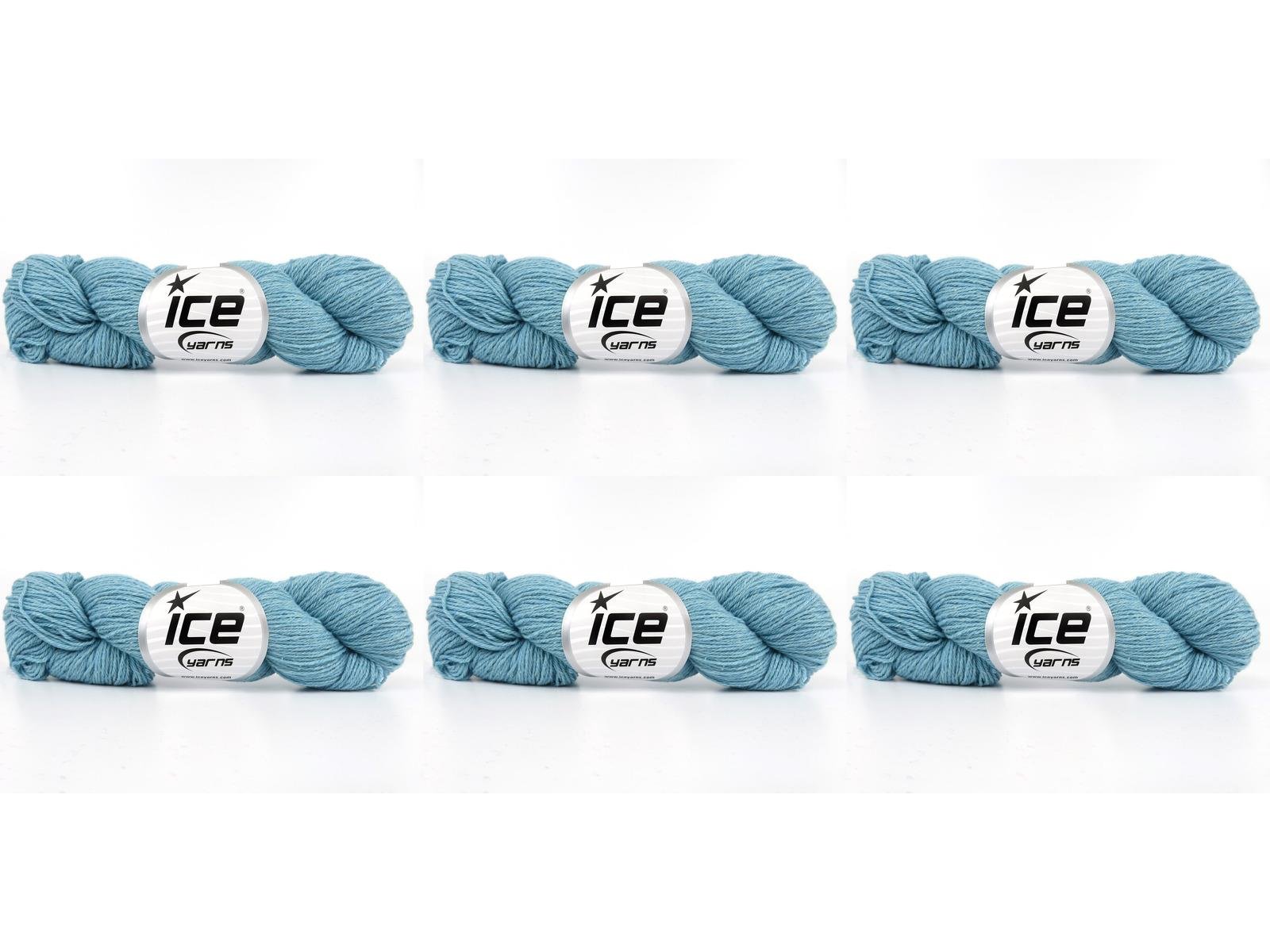 6x50gr. MERINO COTTON Turkuaz Organik Pamuk, Merino Yün Lüks, Kışlık, Yün, Organik Pamuk, Pamuk, Merino Yün