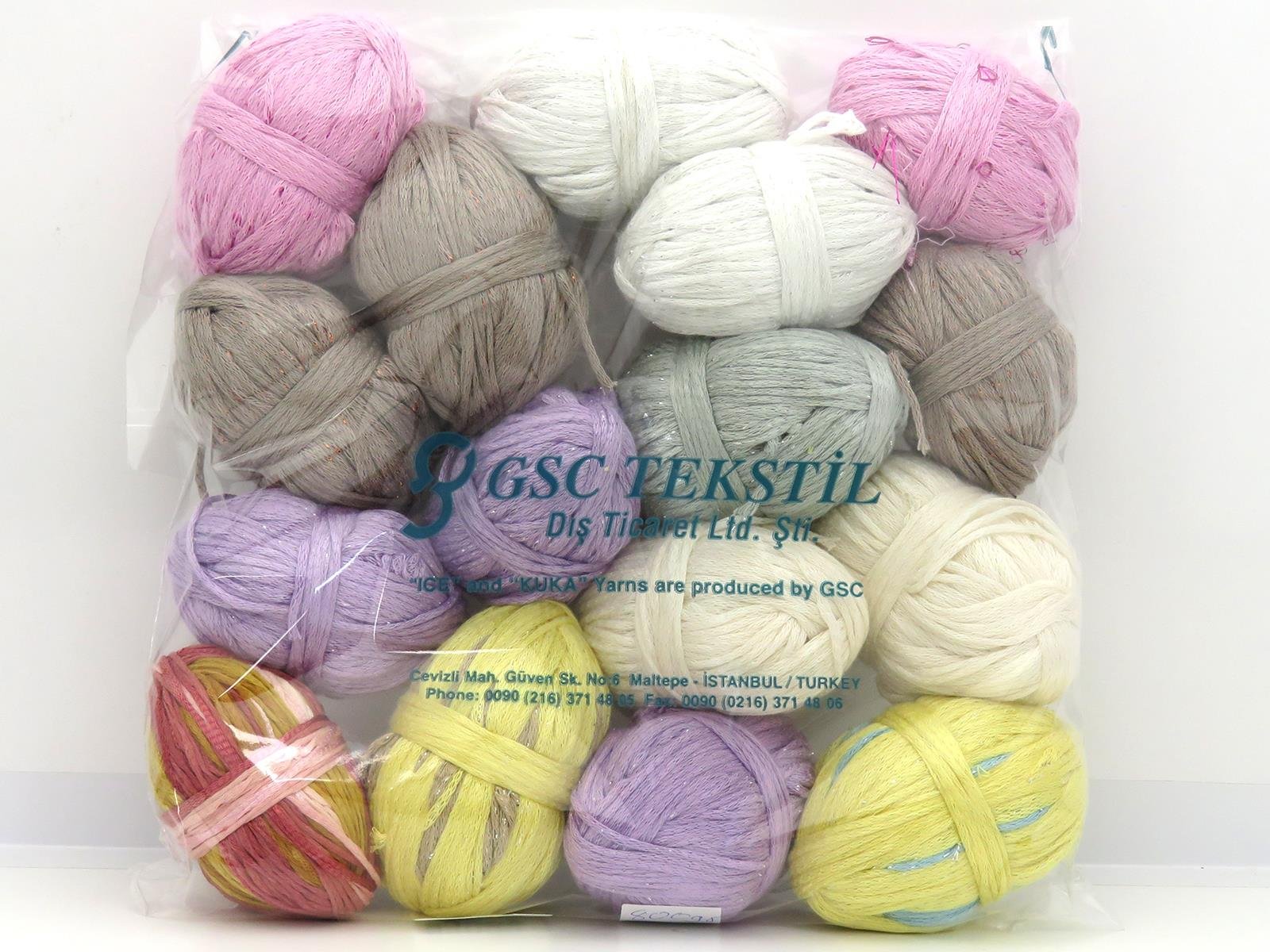 800 gr ICE YARNS Viscose Glitz Yarns MIXED LOT (95% Viscose) Yarn Multicolor