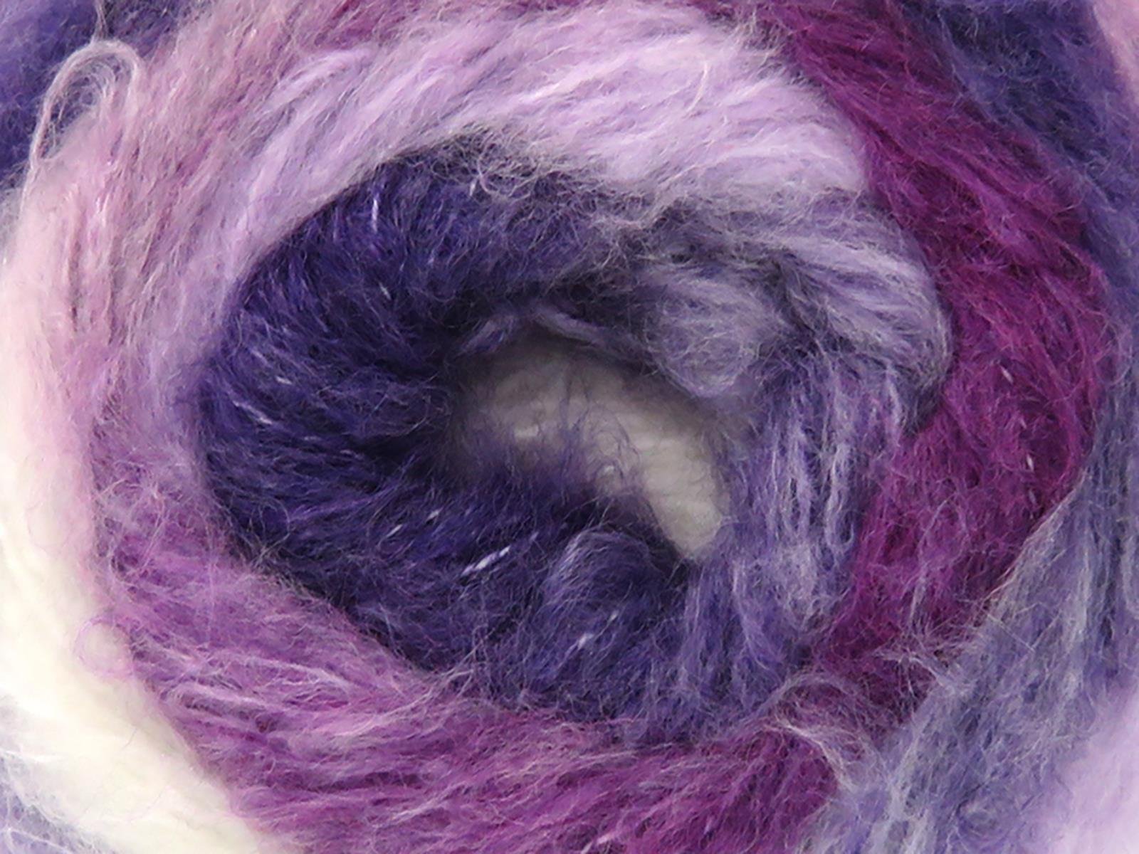 8x50gr. CHANCY MOHAIR Tiftik, Akrilik Ekru, Mor Tonları Kışlık, Yün, Tiftik, Batik Desenli, Worsted