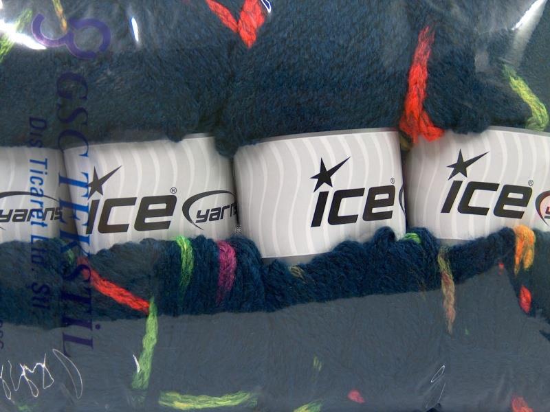 AirWool Bulky Spots Navy, Neon Colors