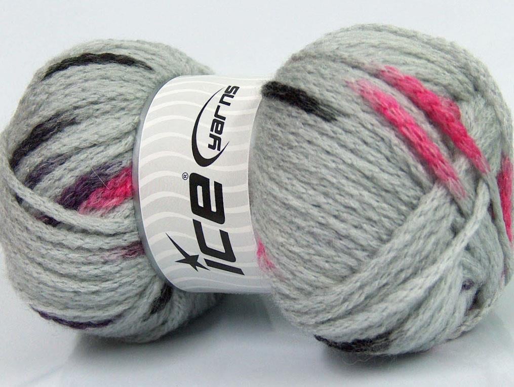 AirWool Bulky Spots Pink, Grey, Maroon