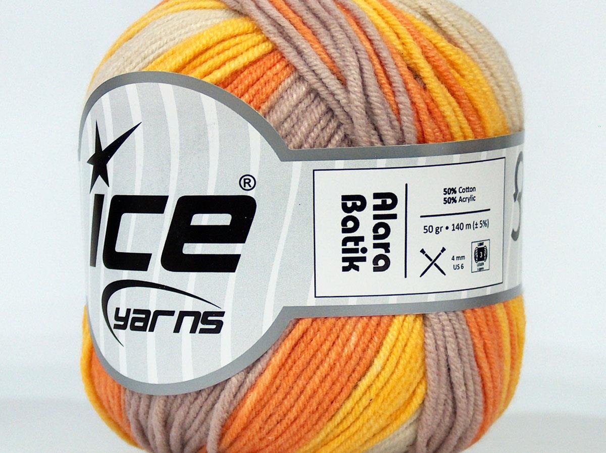 Alara Batik Cream, Orange, Yellow, Dark Beige