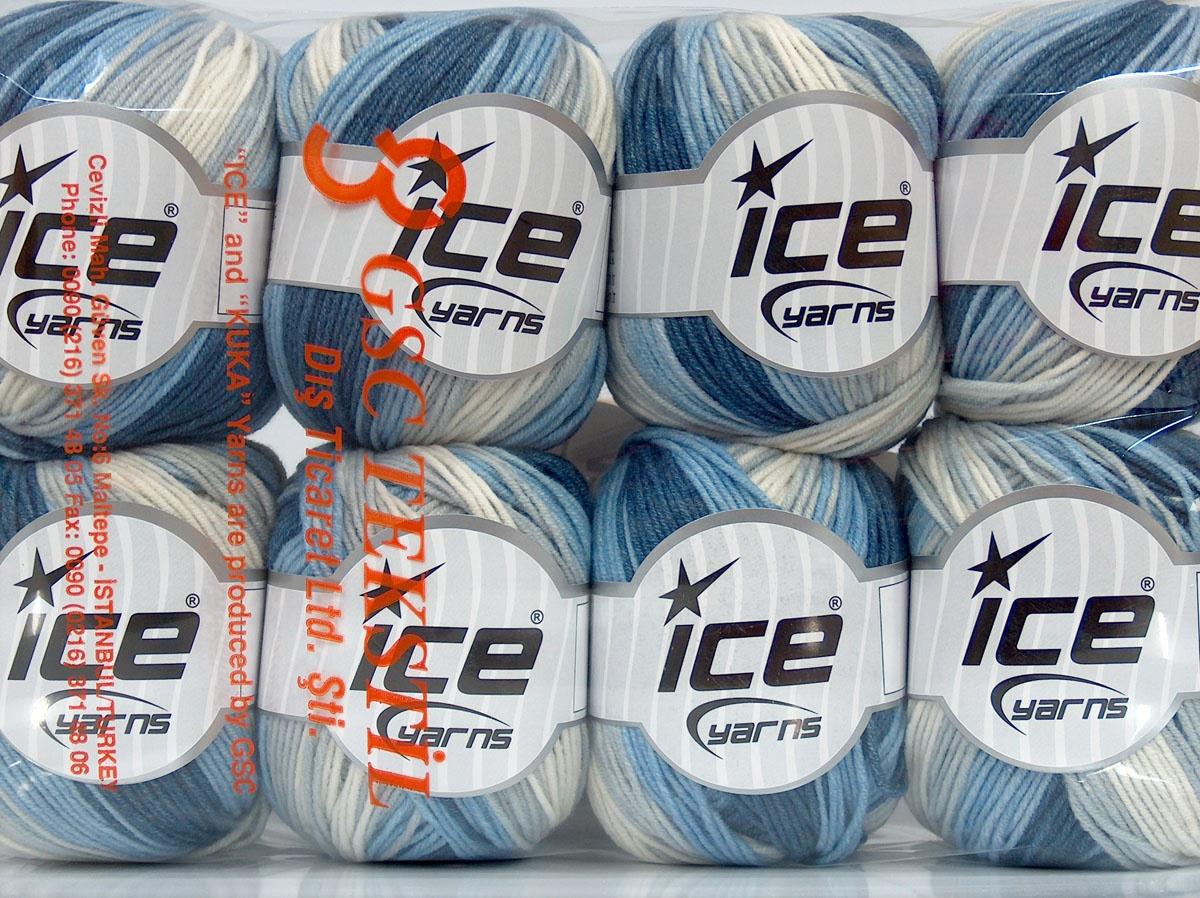 Alara Batik Light Grey, Blue Shades, Light Cream
