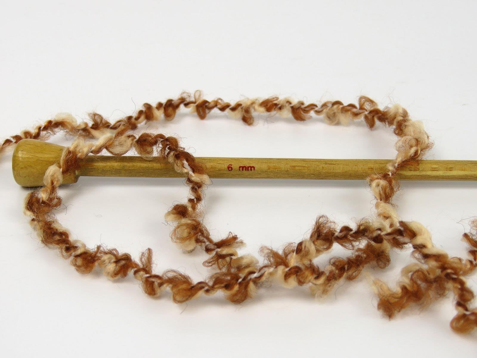 Alpaca Boucle Cream, Caramel