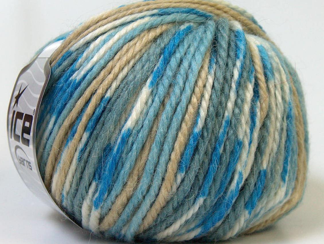 Alpaca Bulky Magic Blue, Grey, Light Brown
