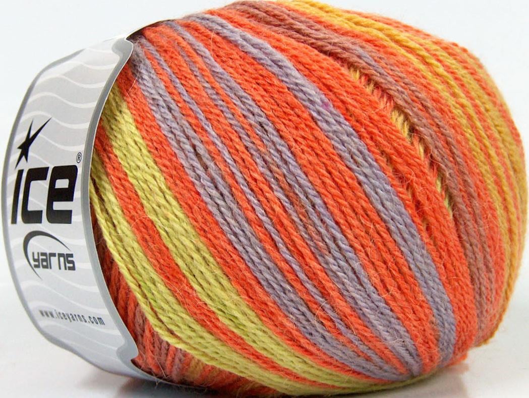 Alpaca Fine Magic Green, Lilac, Yellow, Salmon