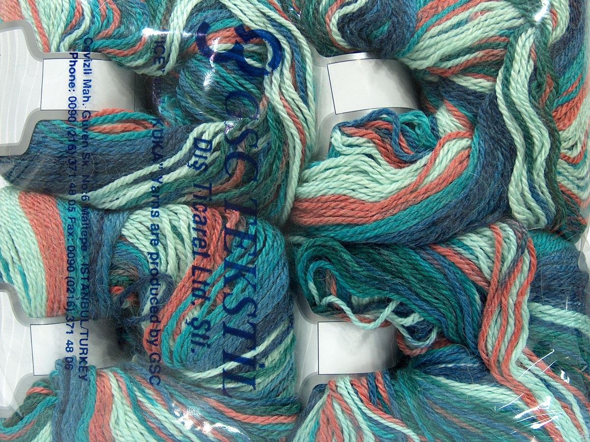 Alpaca Light Magic Green Shades, Salmon, Blue Shades