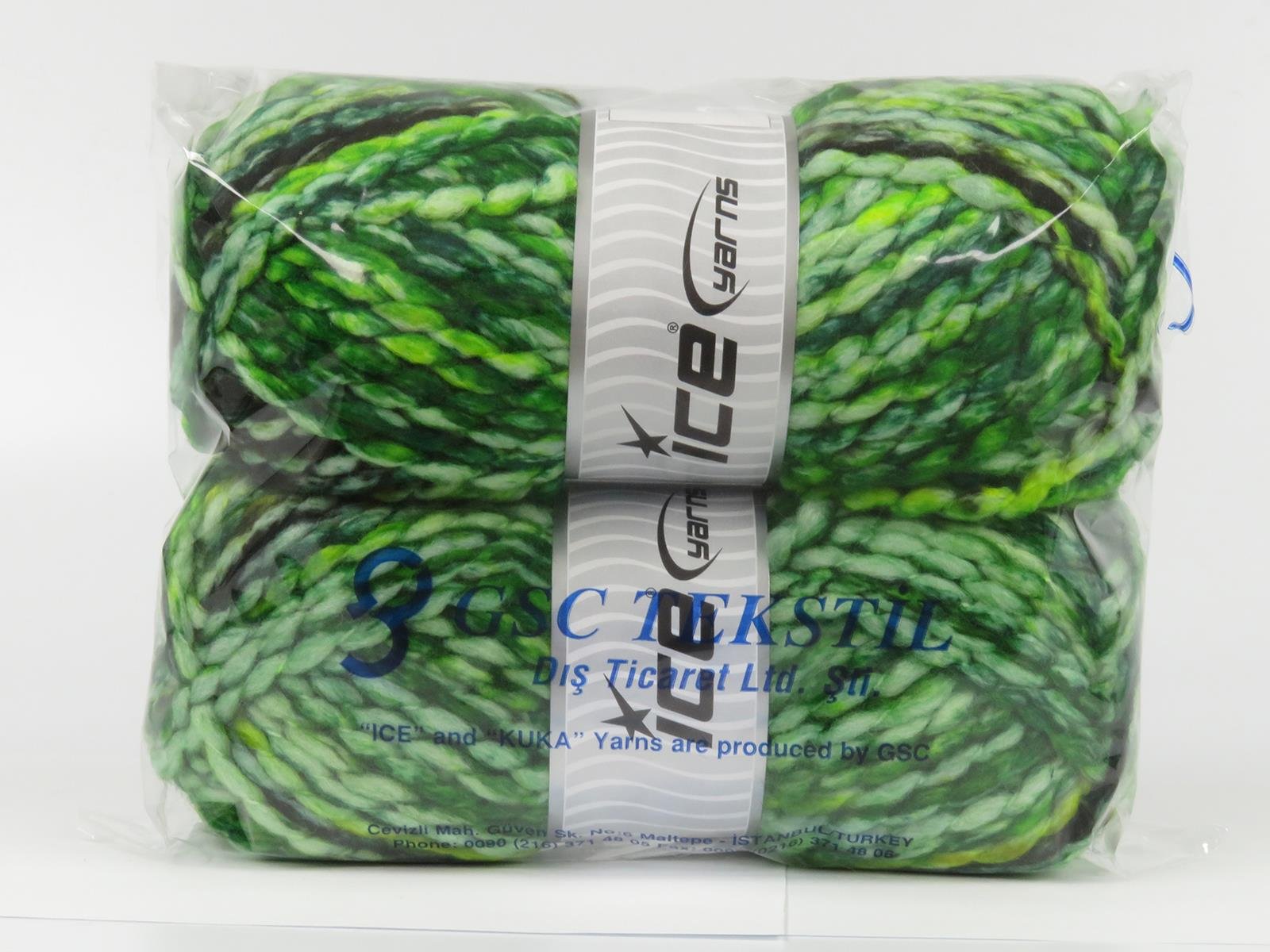 Alpine Wool Color Black, Green Shades