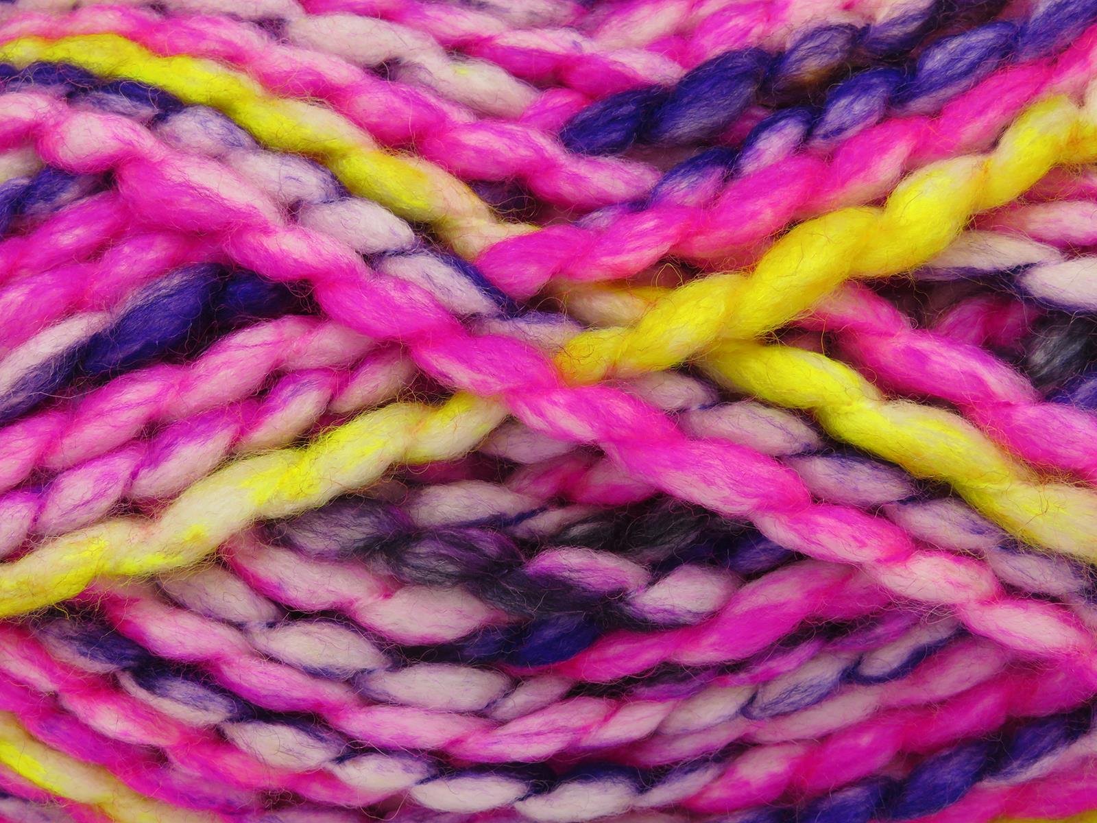 Alpine Wool Color Black, Purple, Pink Shades, Neon Yellow