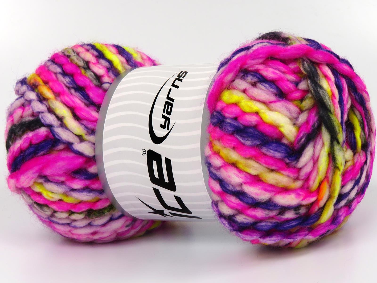 Alpine Wool Color Black, Purple, Pink Shades, Neon Yellow