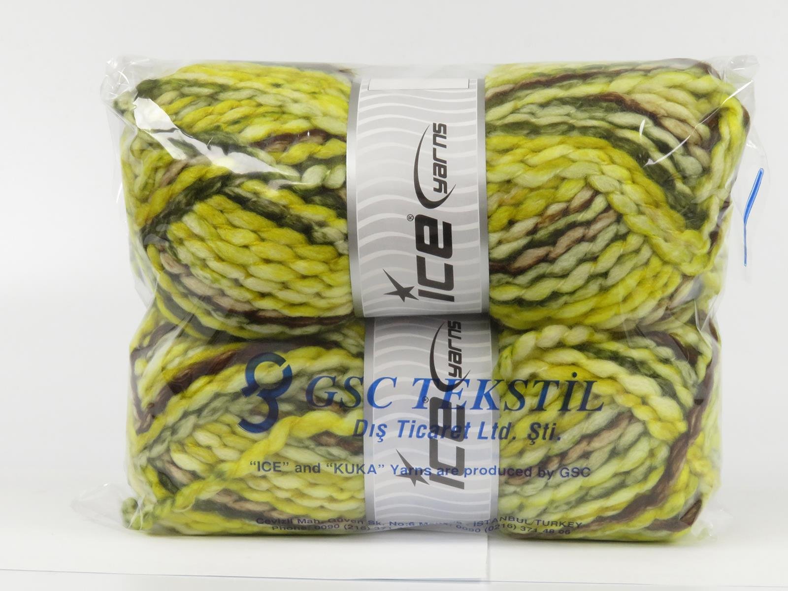 Alpine Wool Color Brown, Green Shades