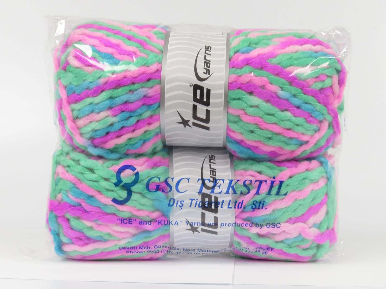 Alpine Wool Color Green, Turquoise, Pink Shades
