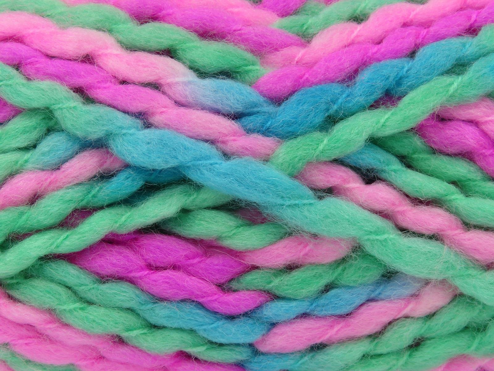Alpine Wool Color Green, Turquoise, Pink Shades