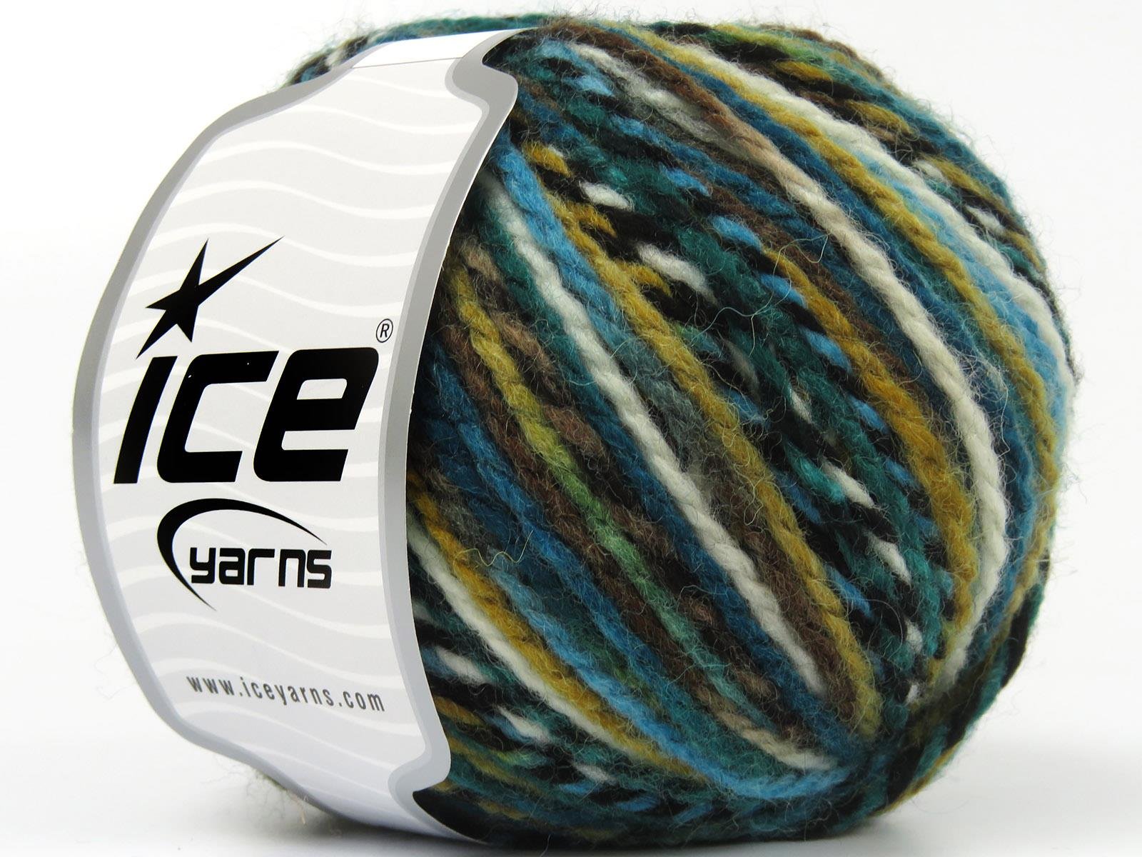 Anatolia Wool Black, White, Turquoise, Brown Shades