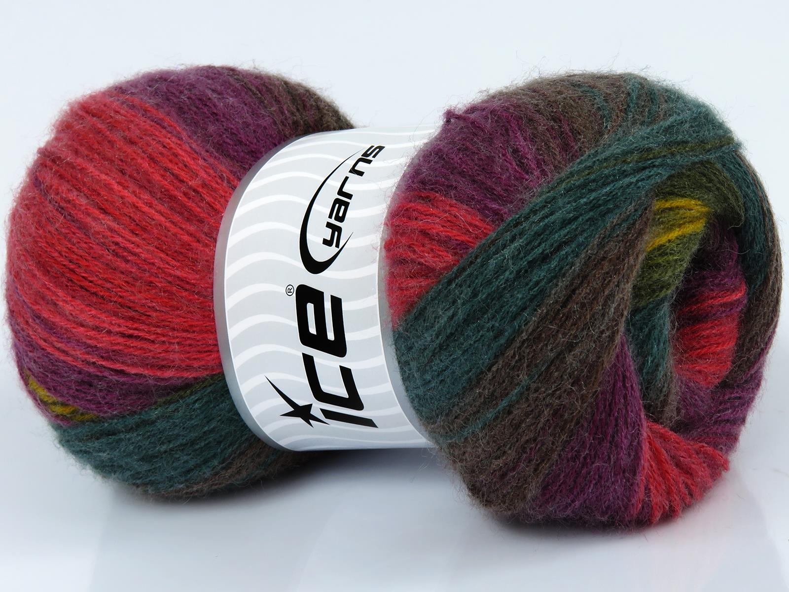 Angora Batik Brown, Purple, Red, Gold, Green Shades