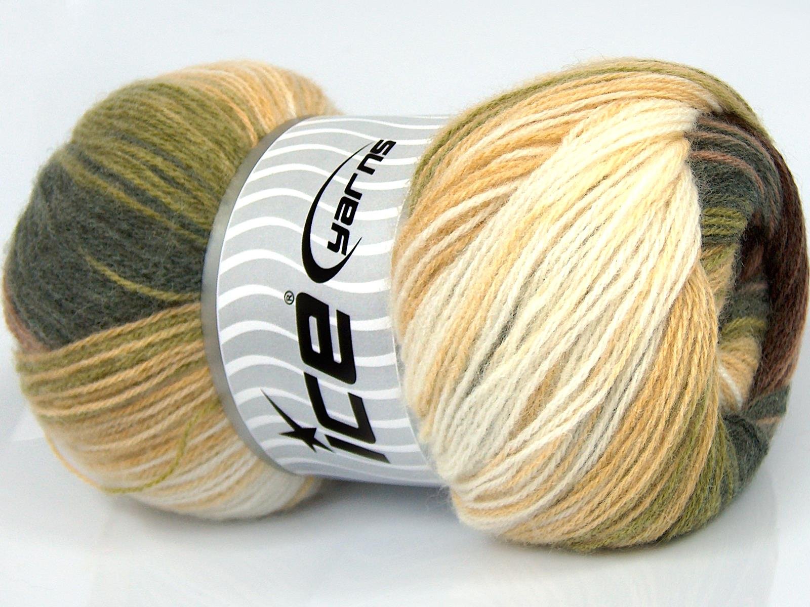 Angora Batik Cream, Brown Shades, Green Shades, Ecru