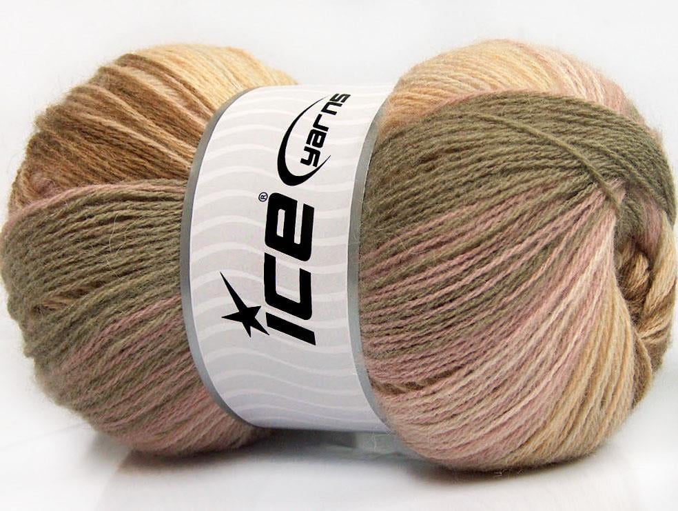 Angora Batik Pink, Brown Shades, Camel