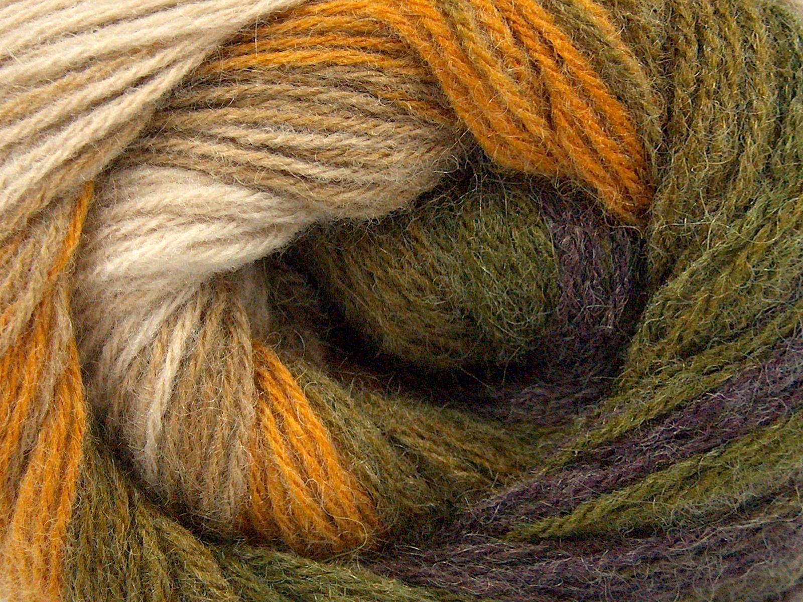 Angora Batik Purple, Cream, Gold, Green Shades, Beige