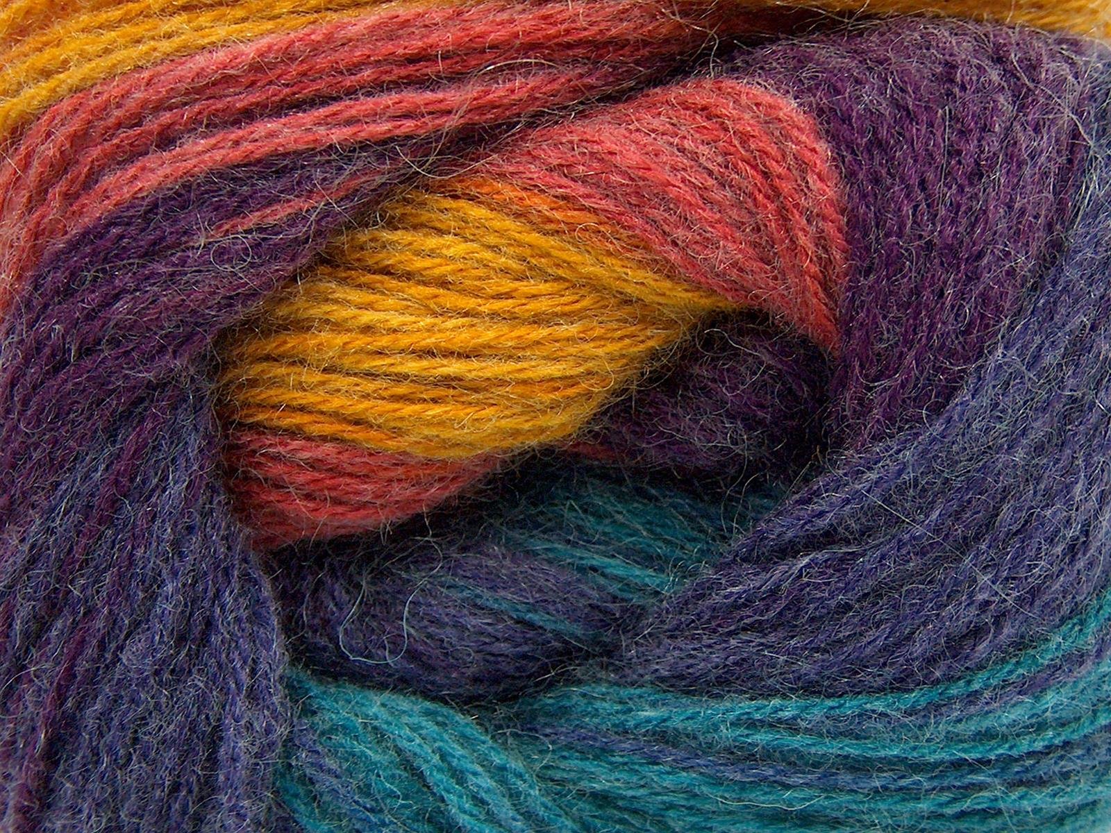 Angora Batik Purple, Turquoise, Gold, Salmon