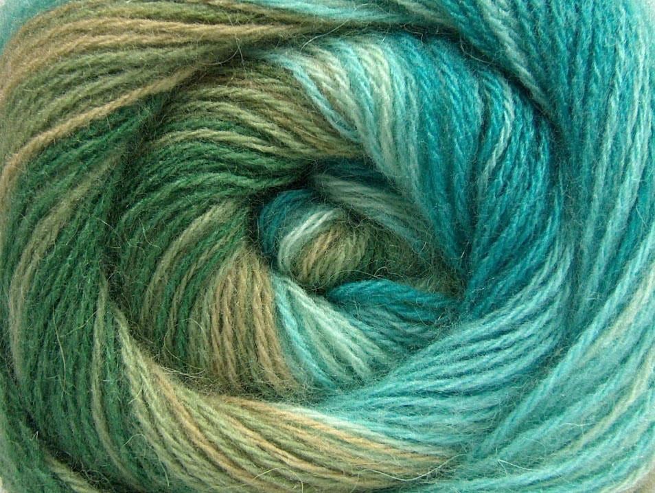 Angora Batik Turquoise, Green Shades