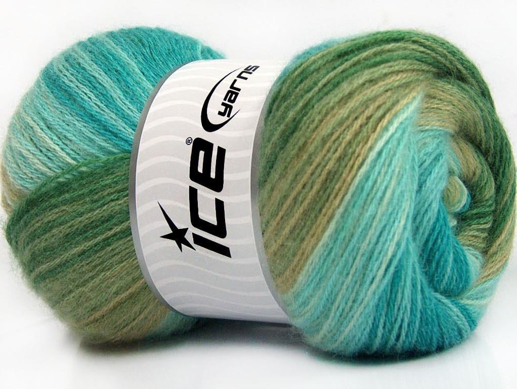 Angora Batik Turquoise, Green Shades