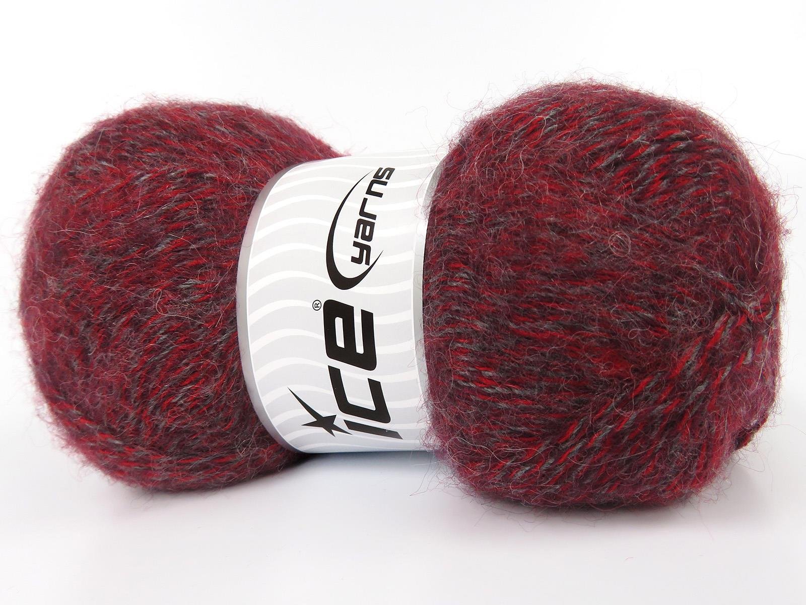 Angora Red, Grey, Maroon