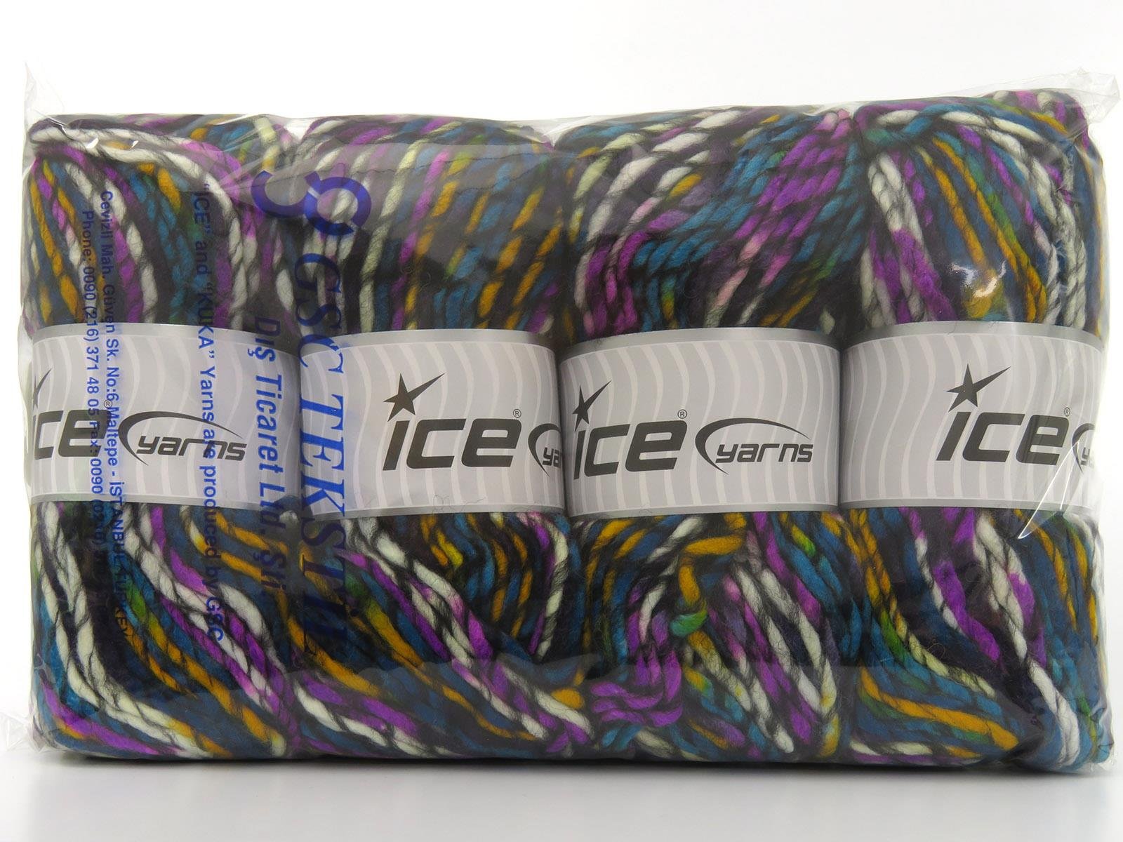 Armonia Lana Bulky Black, White, Turquoise, Gold, Purple Shades