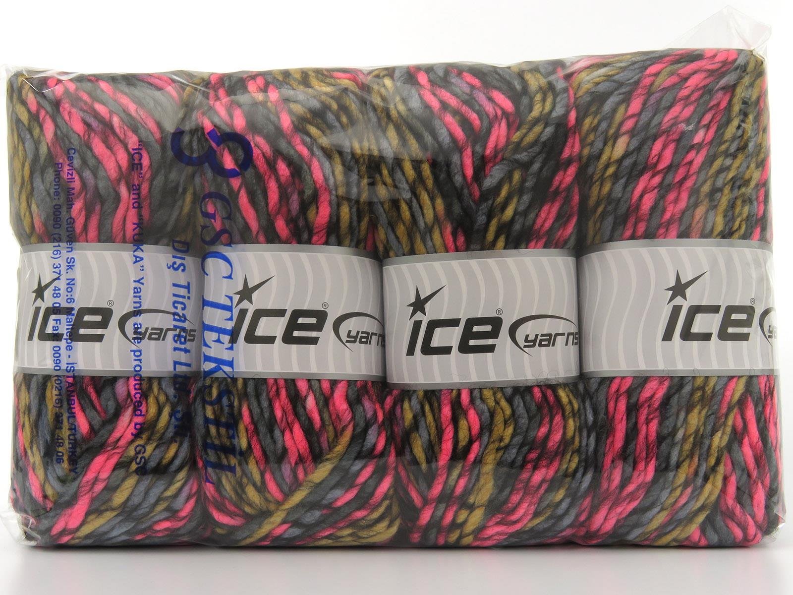 Armonia Lana Bulky Pink, Black, Grey, Milky Brown