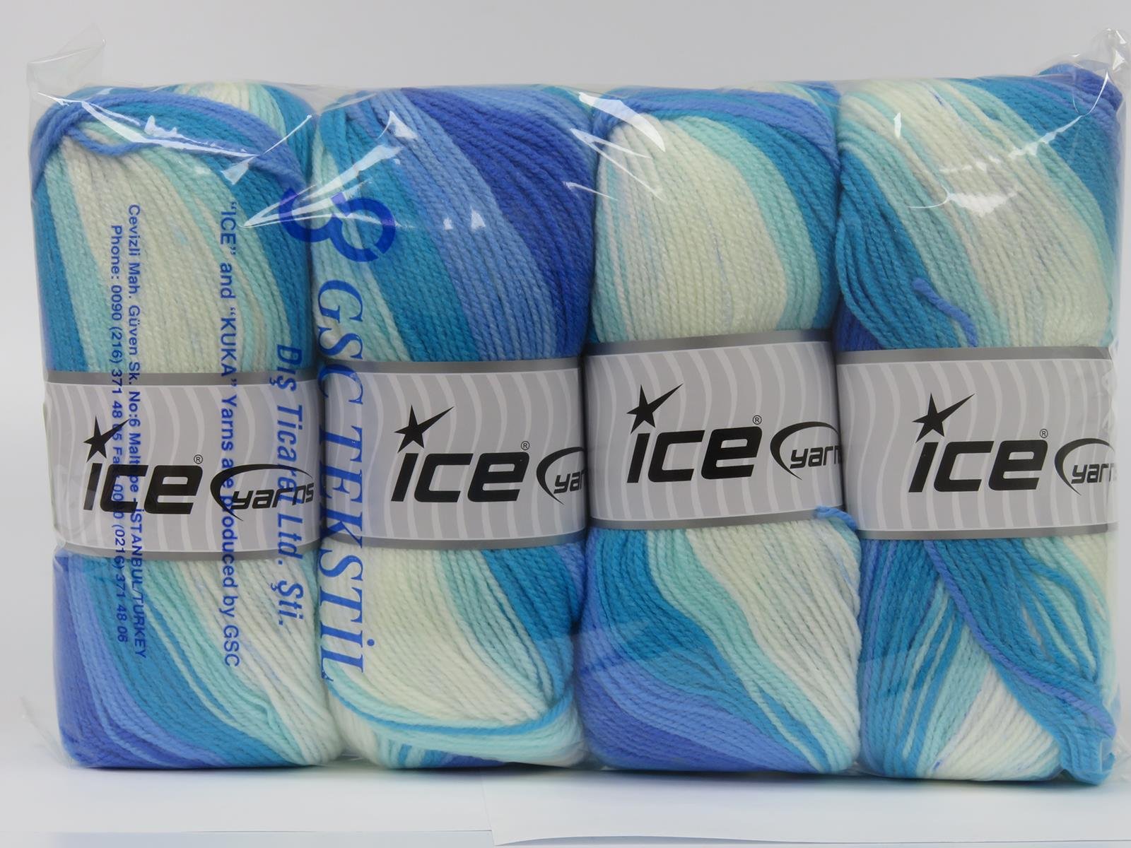 Baby Batik White, Blue Shades