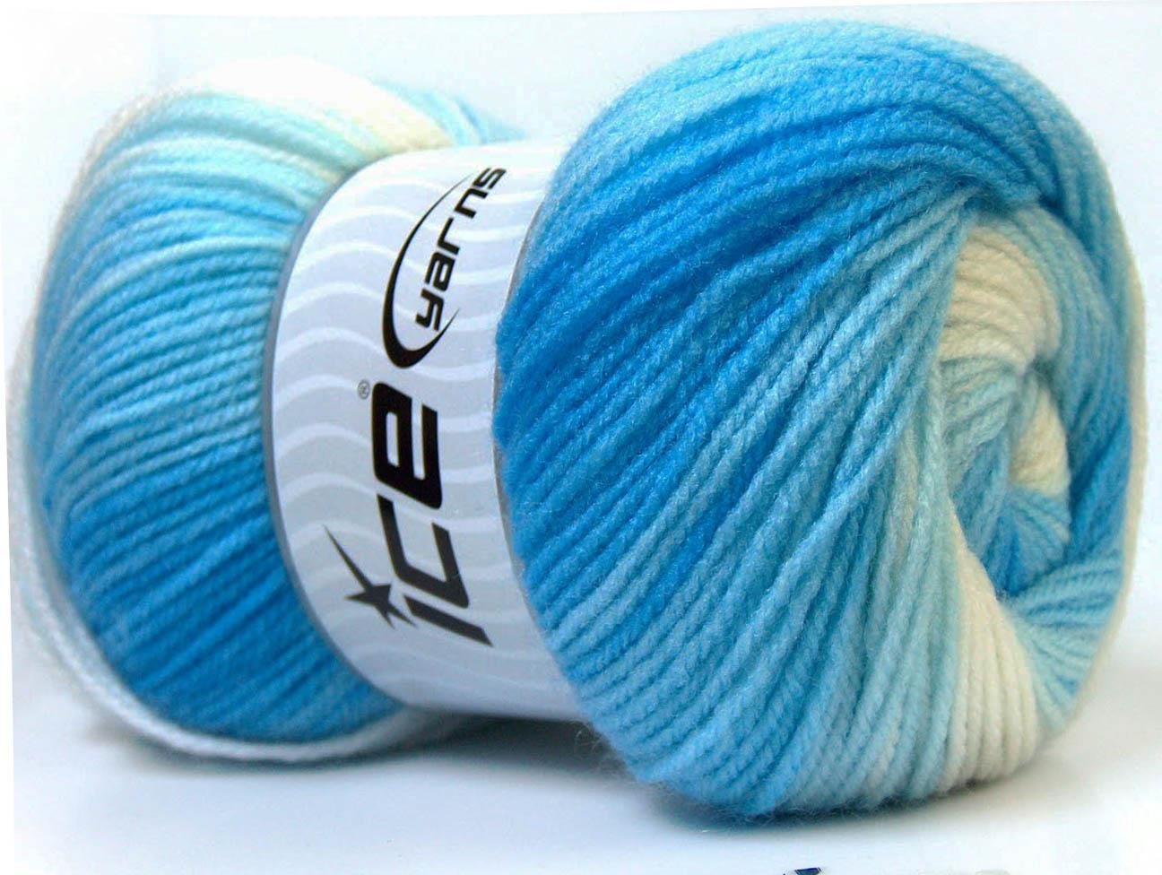 Baby Batik White, Blue Shades