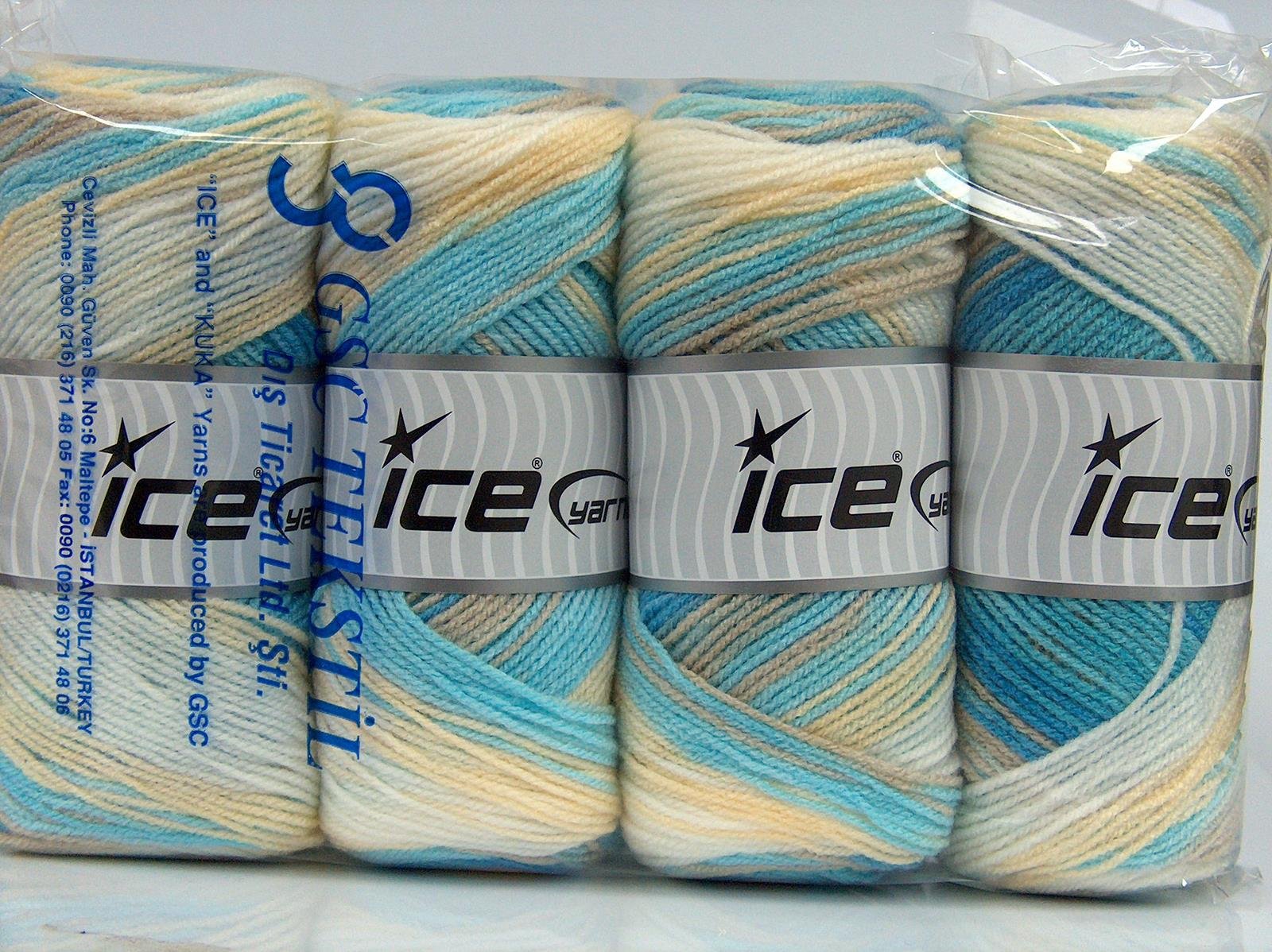 Baby Batik White, Cream, Blue Shades