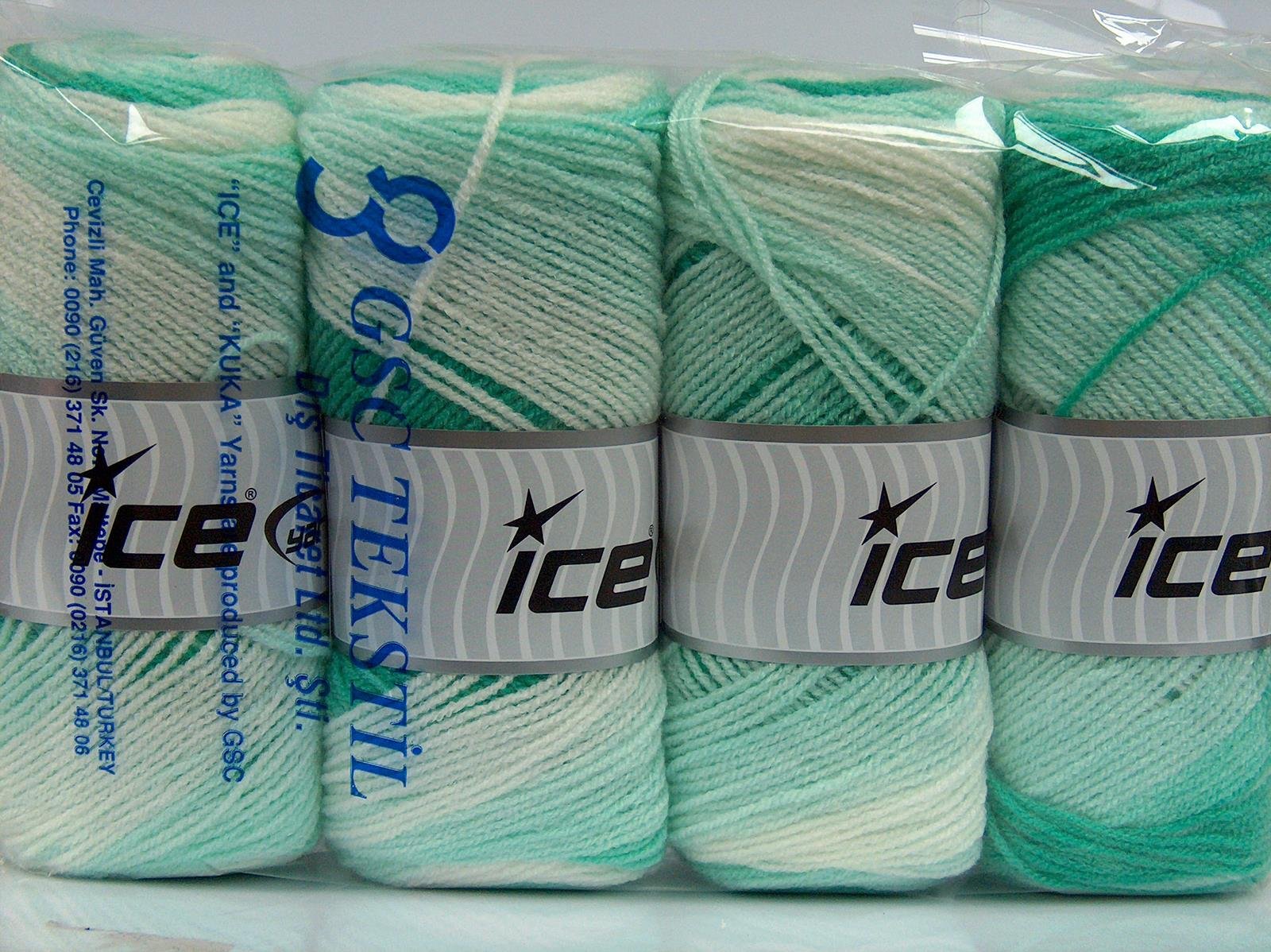 Baby Batik White, Green Shades