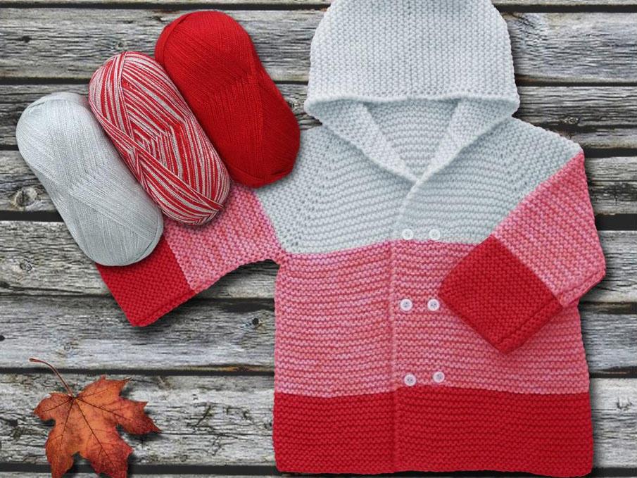 Baby Ombre Red, Light Grey