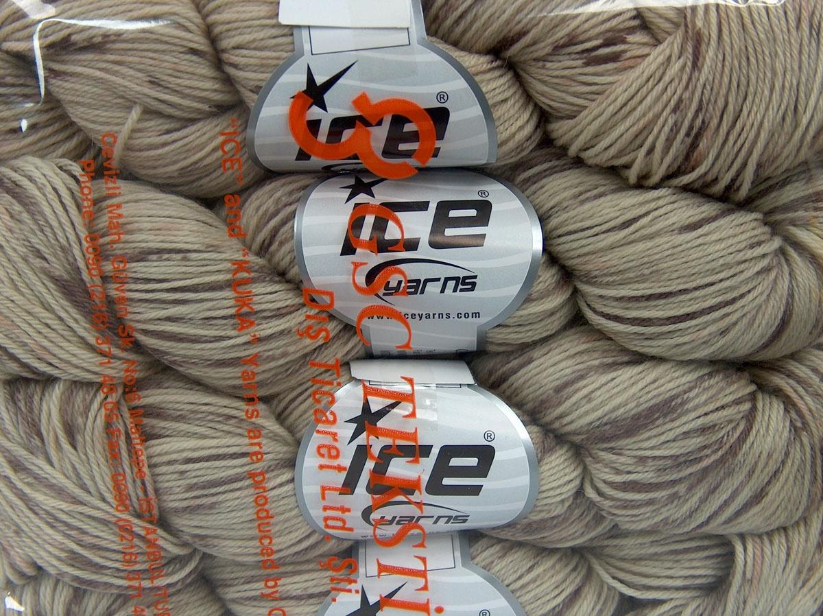 Baby Superwash Merino Print Brown, Beige